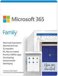Microsoft 365 Family 6-PC/MAC 1 jaar